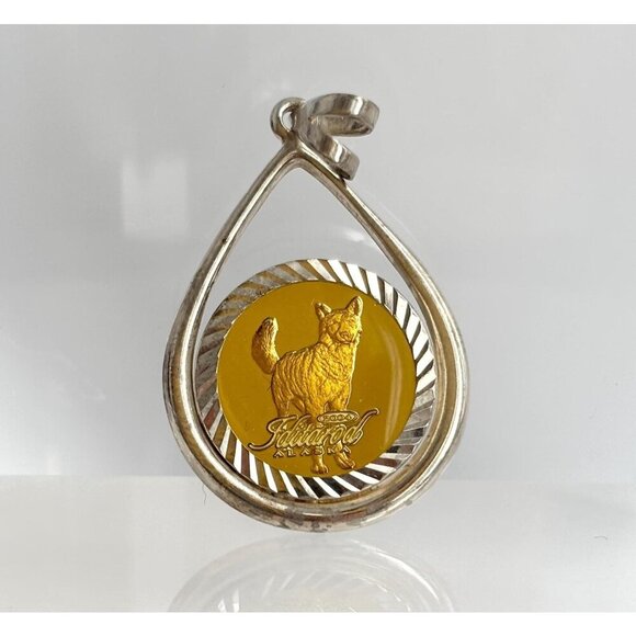 DAROLD? Sled Dog Race Alaskan Vintage Sterling Silver 925 Vintage Pendant - Picture 1 of 10